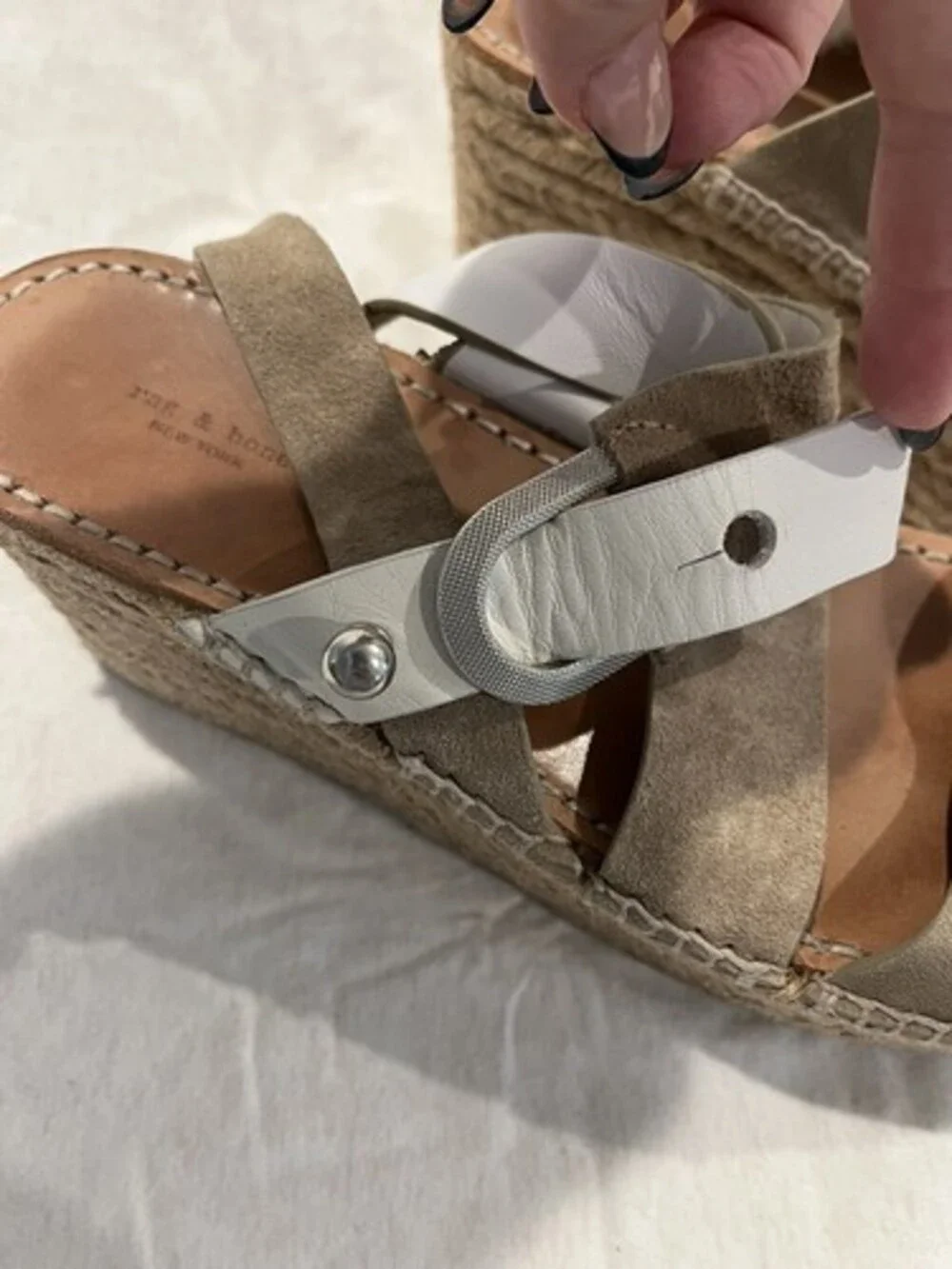 rag & bone Taupe Suede Leather August Espadrille Sandals Womens 38.5